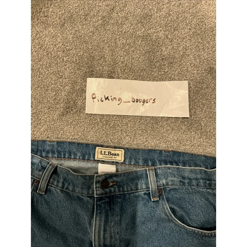 LL‎ Bean Mens Jeans 36x29 Blue Standard Fit Cotton Denim Pants